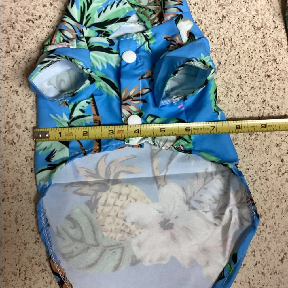 Tropical Paradise Cat Shirt Set - Blue and Red